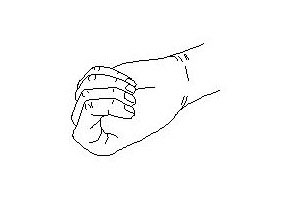 thumb squeezer to ease stiff finger joint